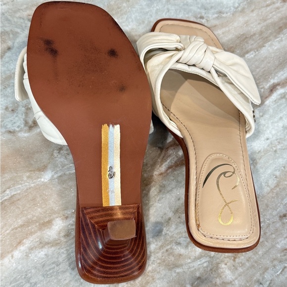 Women’s SAM EDELMAN Darcie cream kitten heel sandals- Size 7.5 - Picture 5 of 6
